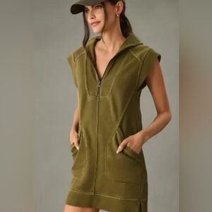 Anthropologie Daily Practice Meru Half Zip Dress Size Petite Medium